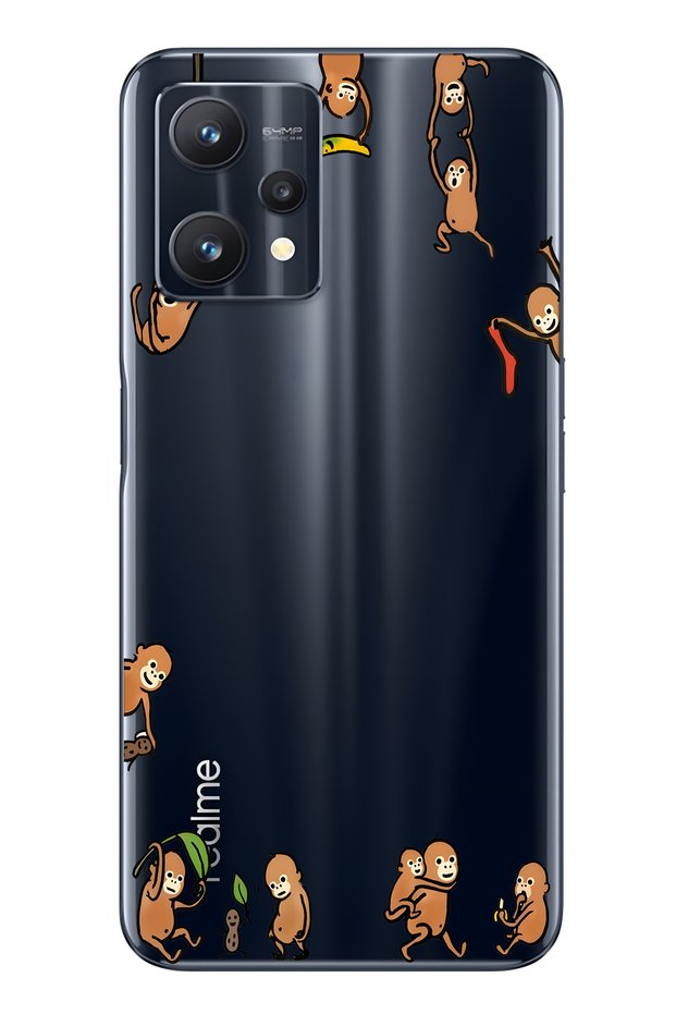 حافظة هاتف شفافة بنمط قرود متوافقة مع هاتف Realme 9 Pro