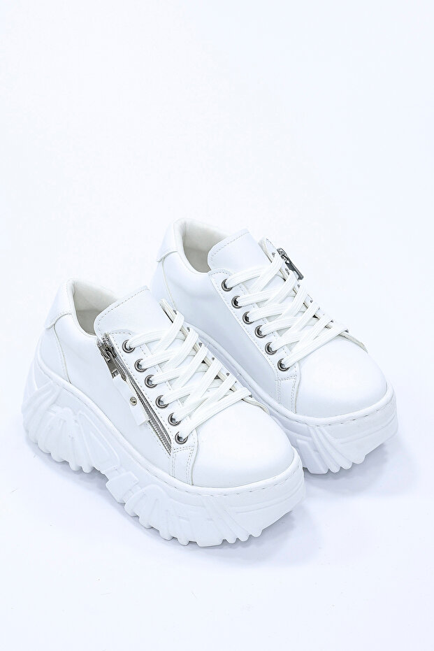 Sp156 High Sole Zippered Sports Shoes