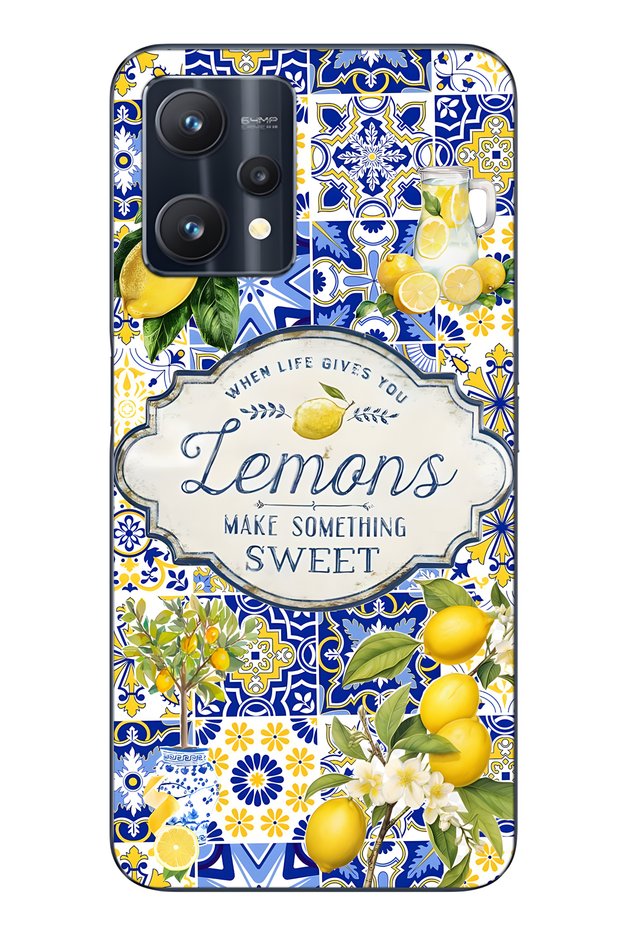Realme 9 Pro Compatible Lemon Patterned Transparent Phone Case