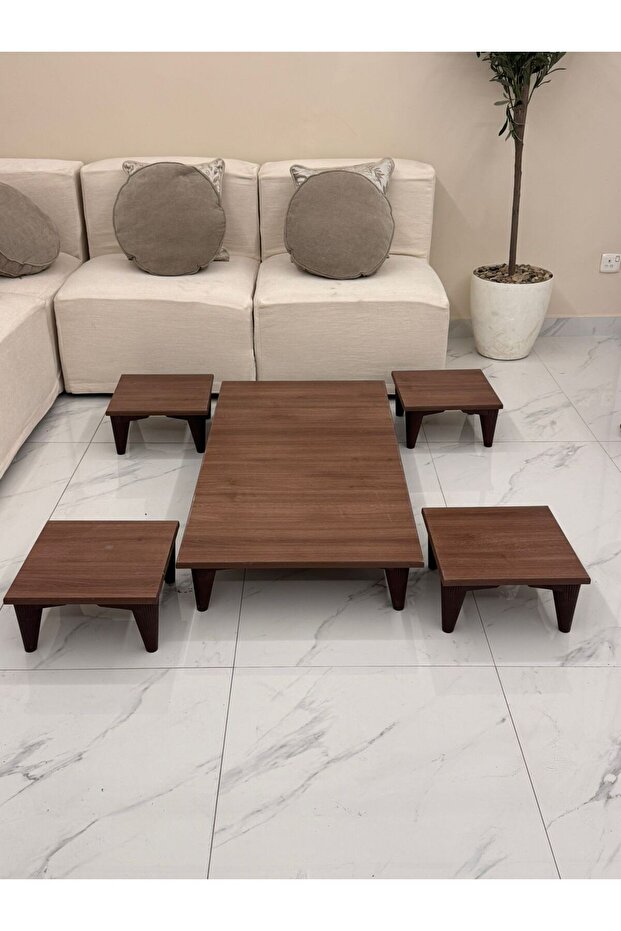 طقم طاولات مستطيل مع 4 خدمة - 2