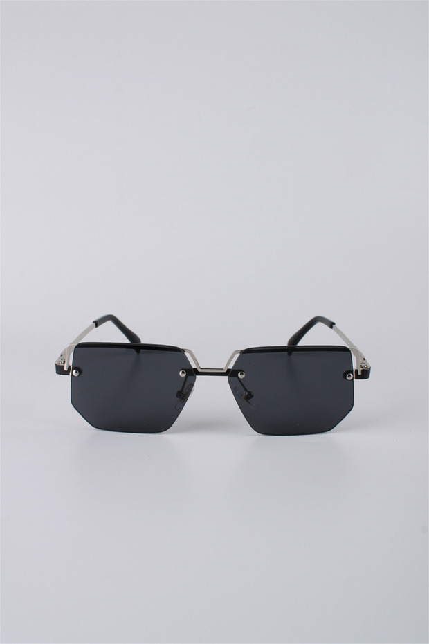 Unisex Geometric Metal Frame Black Glass Sunglasses Gg25Mp2930R02