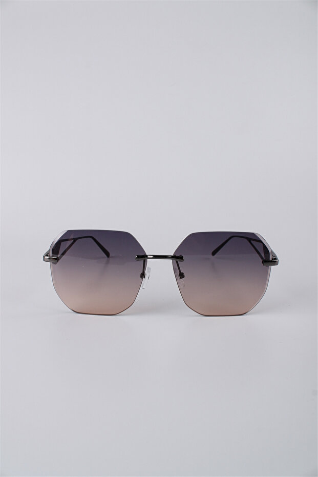 Smoked Frame Geometric Gradient Glass Women's Sunglasses Gg25Mp3407R04
