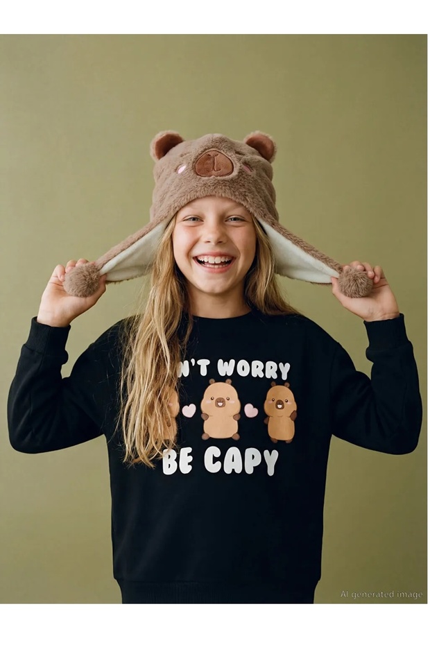 Lcw Accessories Brown Animal Figured Girl's Snow Hat