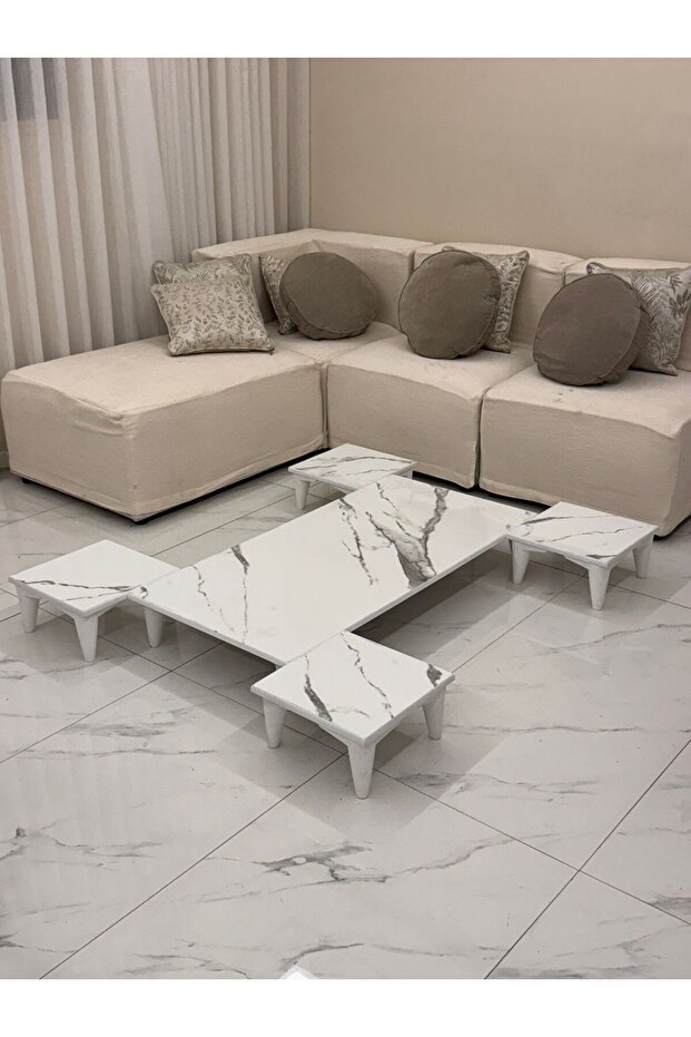 طقم طاولات مستطيل مع 4 خدمة - 1