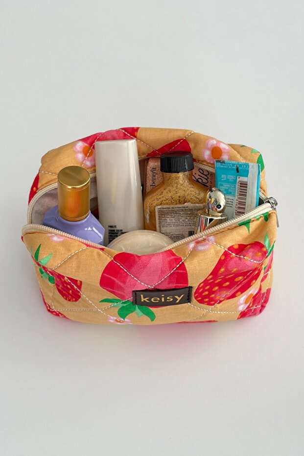 Patterned Puffy Makeup Bag - 2