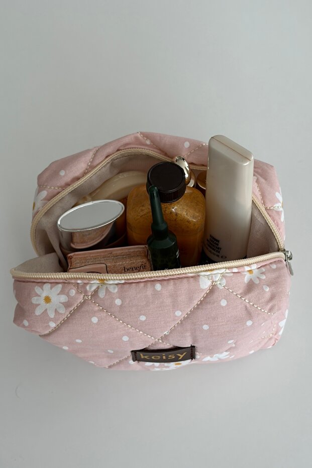 Patterned Puffy Makeup Bag - 3