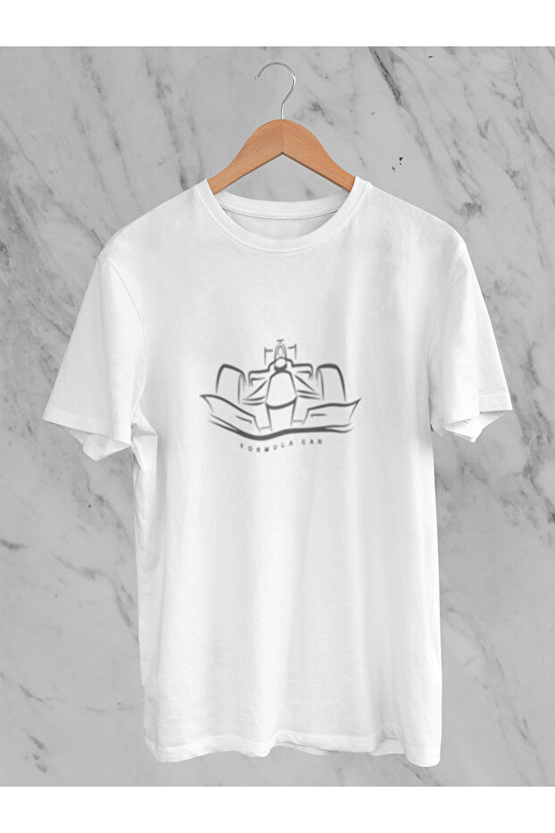 Formula Car Printed Circular Neck Cotton Oversize Fit Unisex Short Sleeve Tshirt