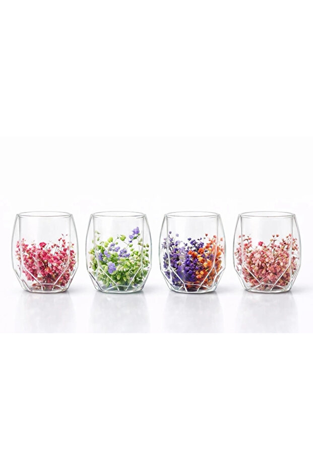 Double Glass Flowered Cup Alk4471
