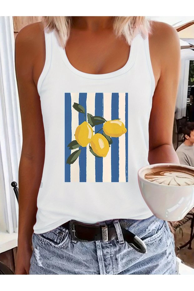 Women's Mix Printed Slim Fit Hollow Collar Swimmer Athlete T-Shirt