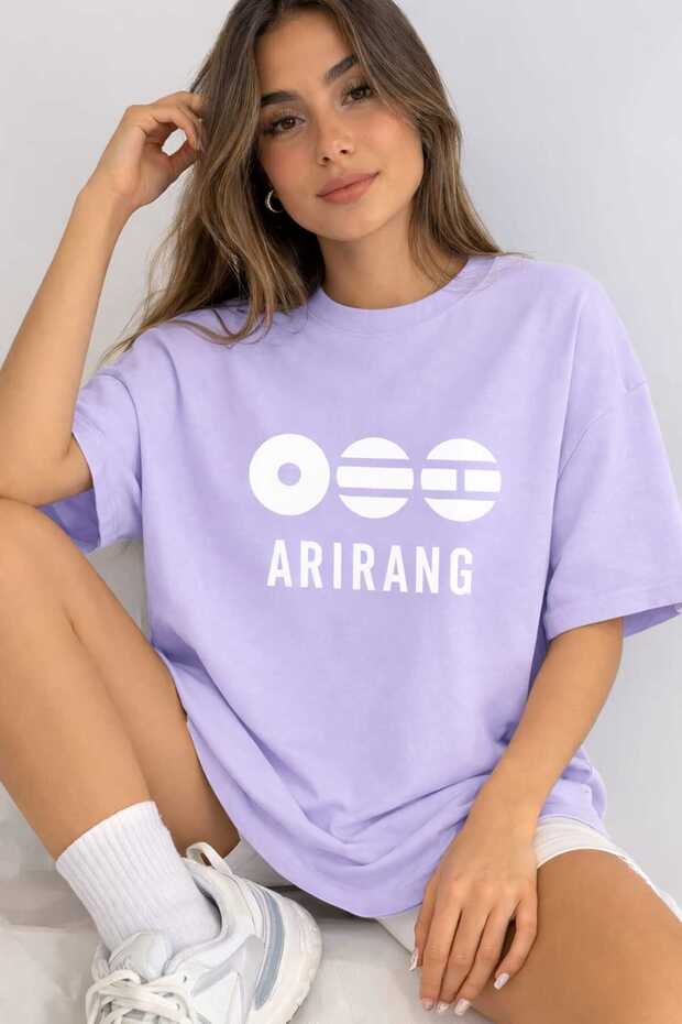 تيشيرت كبير الحجم مطبوع عليه Arirang World Tour BTS