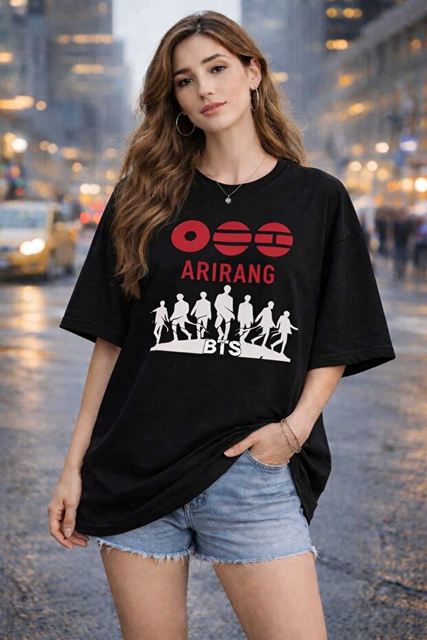 تيشيرت كبير الحجم مطبوع عليه Arirang World Tour BTS