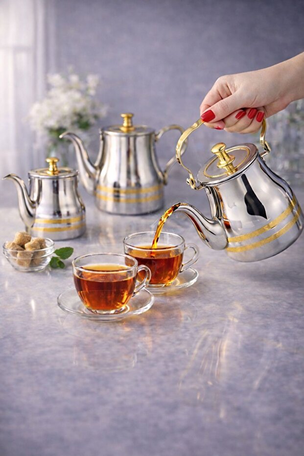 طقم براد ستيل ذهبي فضي بتصميم مميز