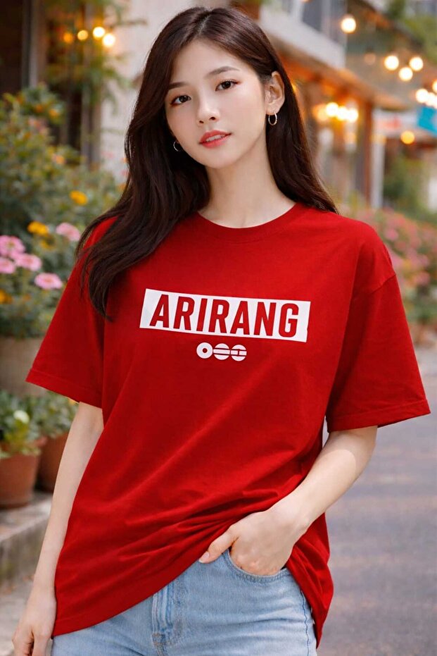 تيشيرت كبير الحجم مطبوع عليه Arirang World Tour BTS