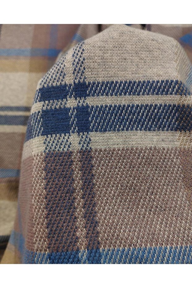 Coffee Beige Navy Blue Jacquard Knitted Fabric 150X250Cm