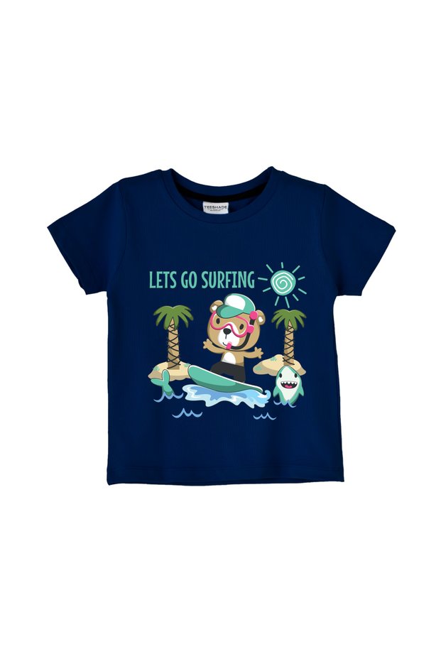 Lets Go Surfing T-Shirt for Unisex Kids – 100% Cotton Multiple Colors – Sizes 0-16 Years