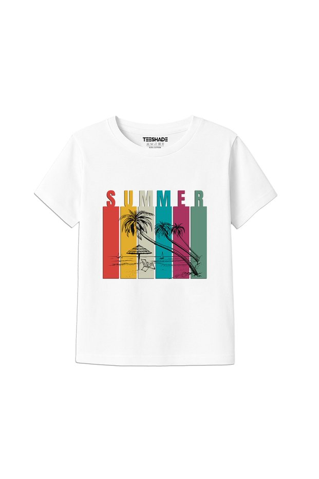 Summer Sunset T-Shirt for Unisex Kids – 100% Cotton Multiple Colors – Sizes 0-16 Years