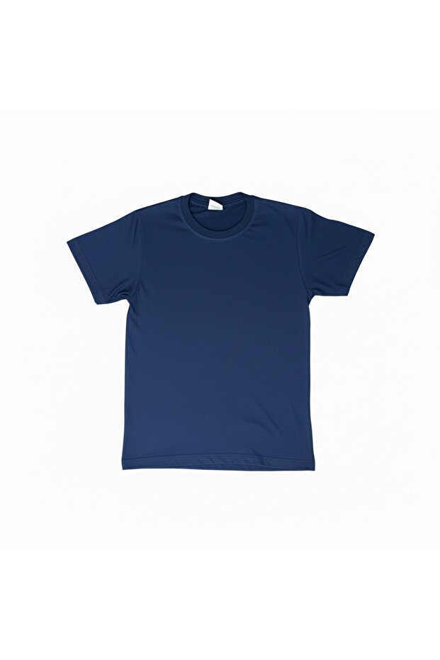 100% Cotton Kids Basic Navy Blue T-Shirt Short Sleeve Crew Neck Regular Cut Unisex 4-12 Years