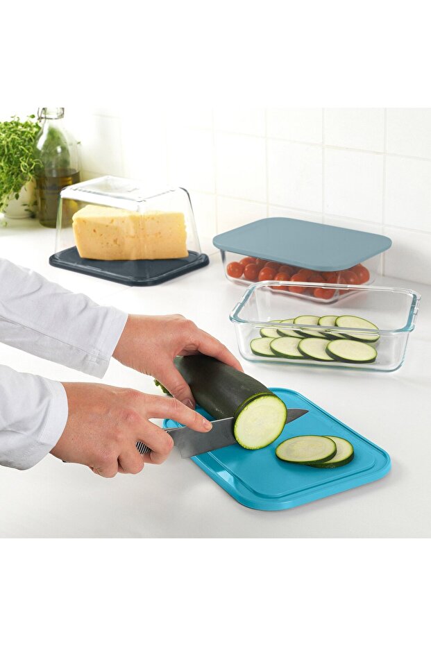 New 365+ Chopping board, black-blue grey-blue/light blue, 22 x 16 cm