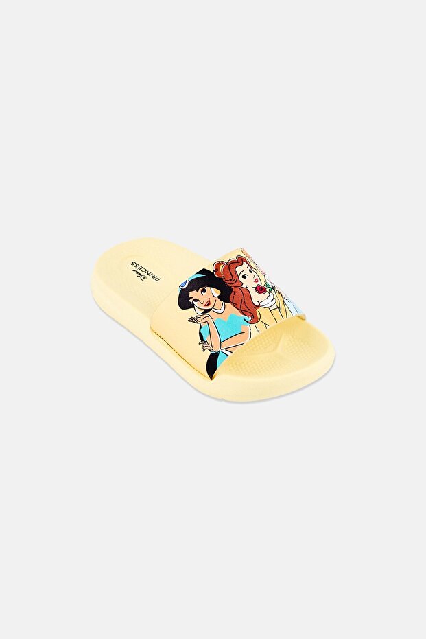 Toddlers Girl Princess Slip On Slides, Yellow