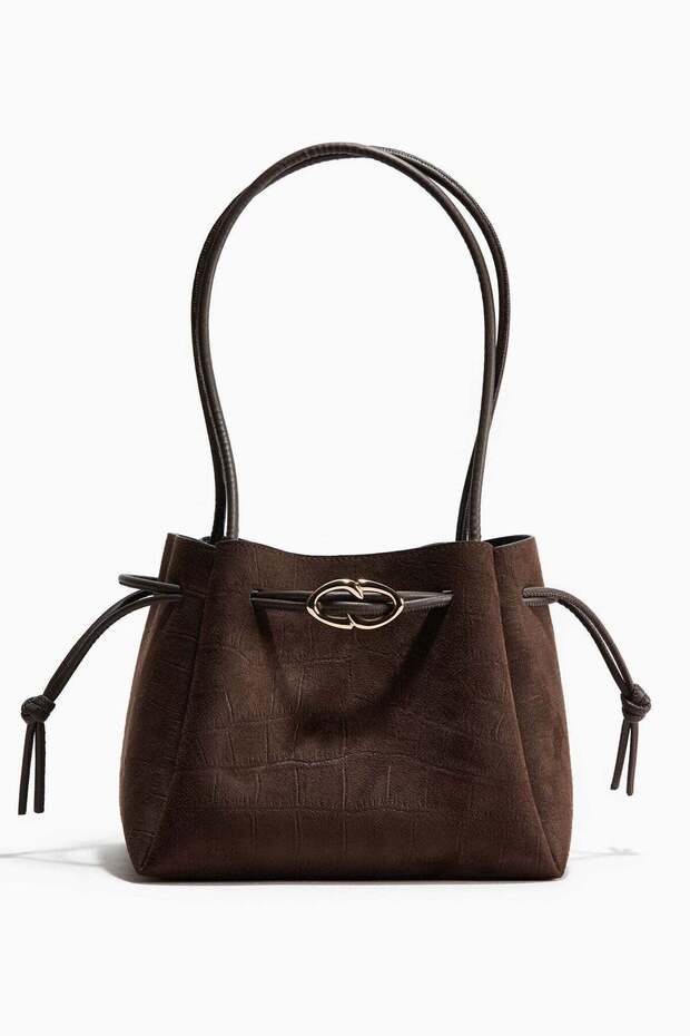 Drawstring-detail shoulder bag