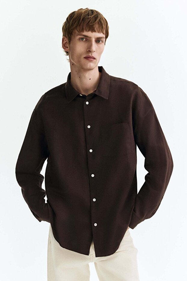 Relaxed Fit Linen-blend shirt