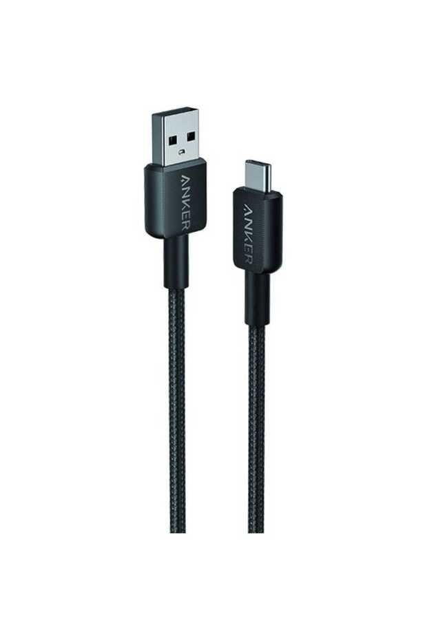 322 USB-A to USB-C Braided Cable, 3ft/0.9 m, Black, A81H5H11