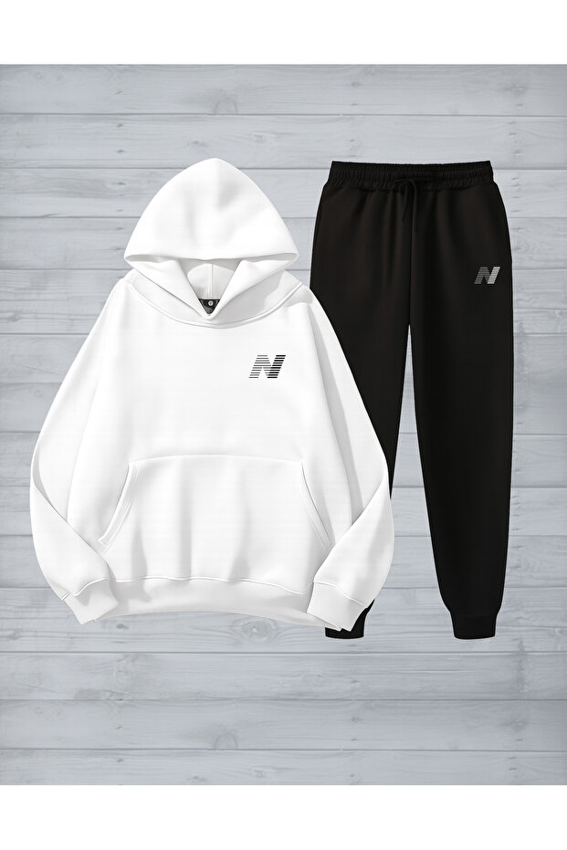 Men's Printed Ytr Oversized Sweatahirt - Sweatpants 2-Piece Set