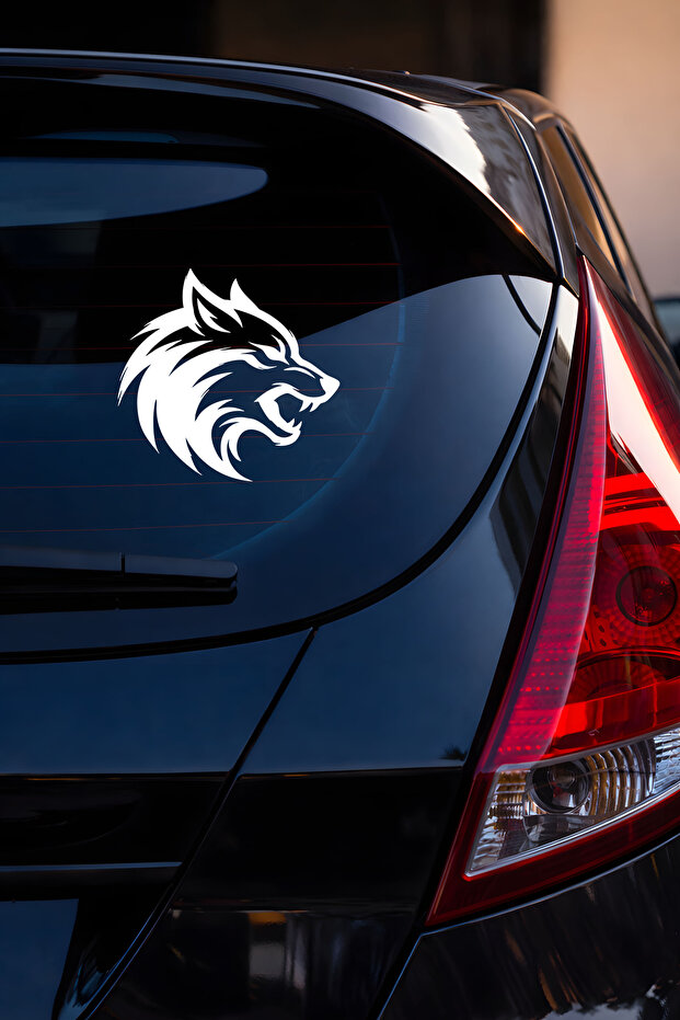 Wolf Car Sticker – Aggressive Wolf Figured Car Window Hood Engine Sticker 15X14Cm