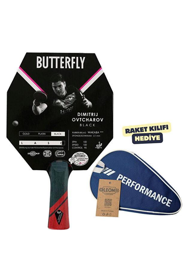Dimitrij Ovtcharov Black Table Tennis Racket Ittf Approved - with Racket Cover
