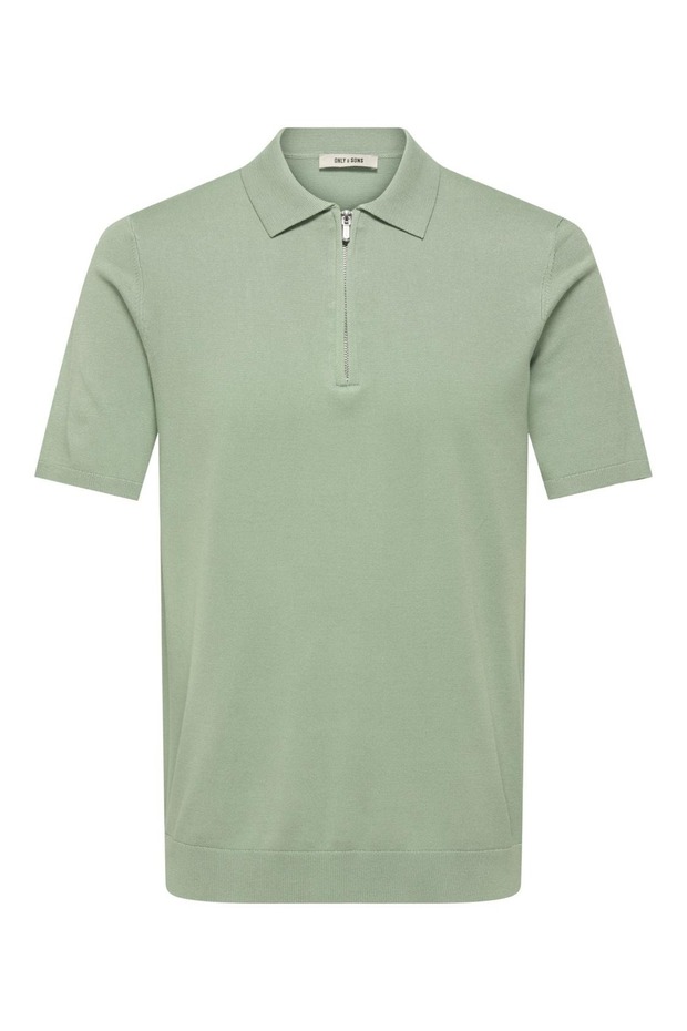 Men's Half-Zip Green T-Shirt - 22028606