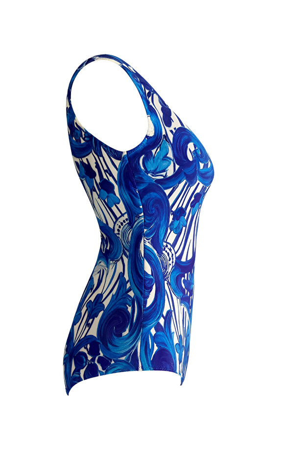 Pareolu Patterned V-Neck Swimsuit - 4