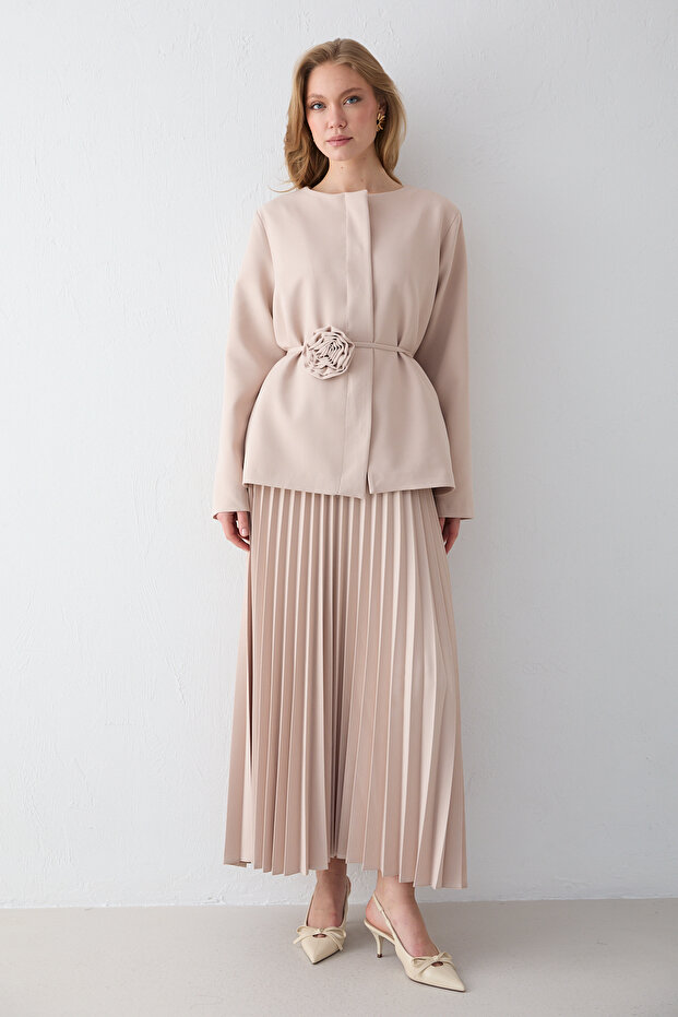Pleated Skirt Jacket Set 32-2653