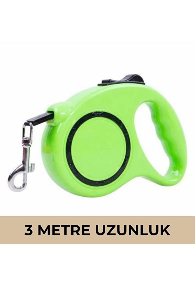 Reel Dog Walking Leash Green Black 3Mt