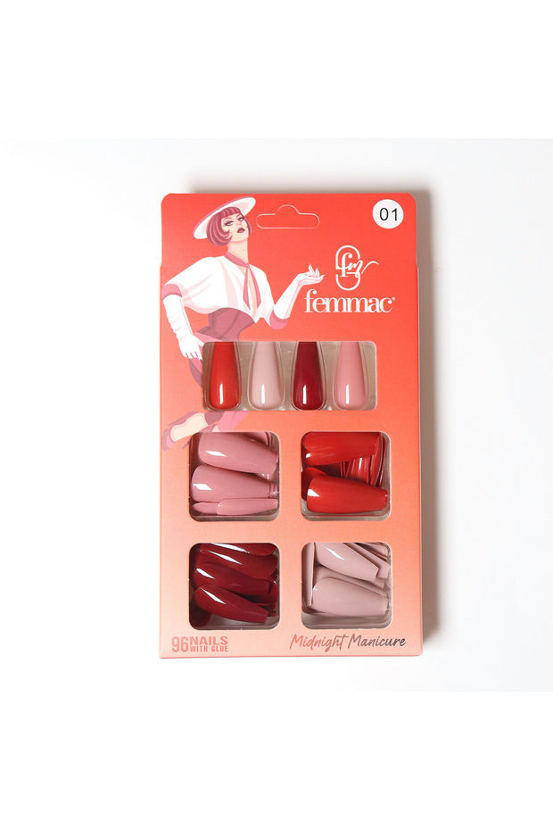 Midnight Manicure Press-On False Nails – Reusable, Lightweight, Salon Finish, Easy Application 01