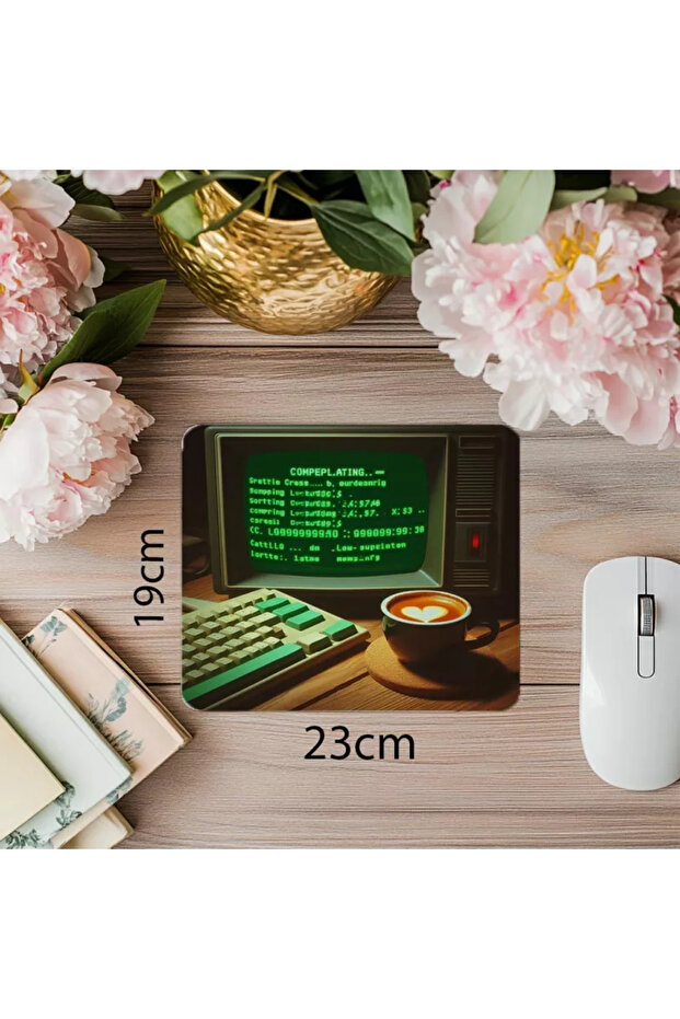 بيئة ريترو كود + تصميم لوحة ماوس القهوة - 19 × 23 سم 2 مم مستطيلة مطبوعة مستوردة