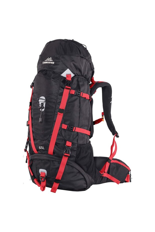 Hiking Backpack 65 Liters-Black-Red - 1