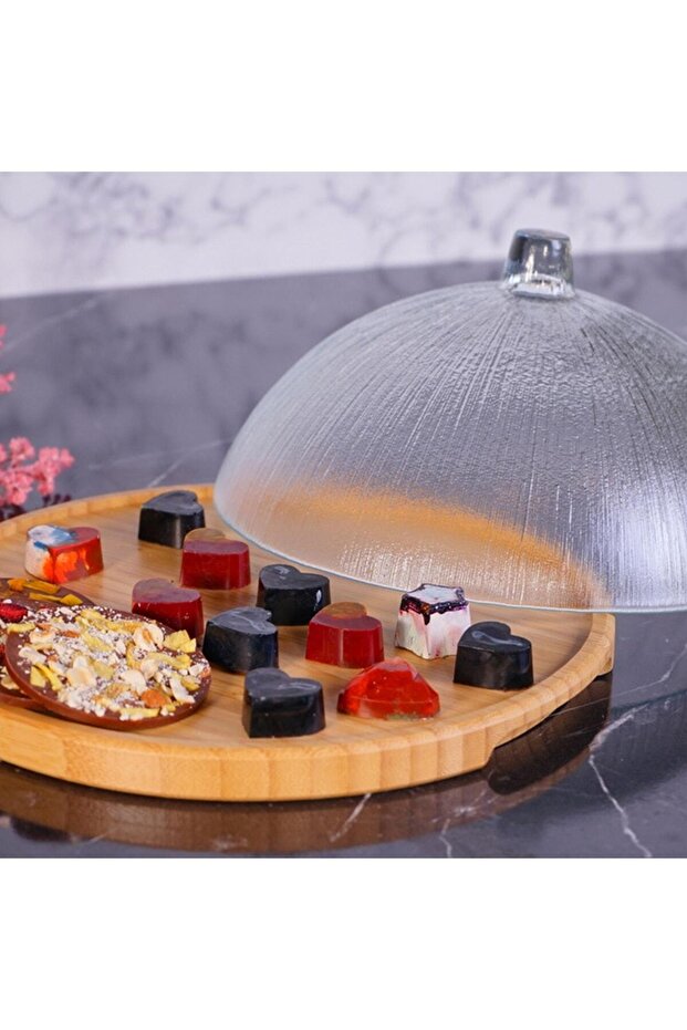 وعاء كيك زجاجي بغطاء من كوجا - 30 سم
