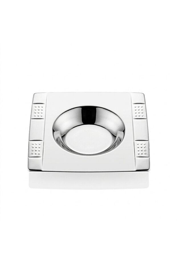 Domino Plain Stainless Steel Square Tea Plate Set of 6 304 Quality Patterned 18/10