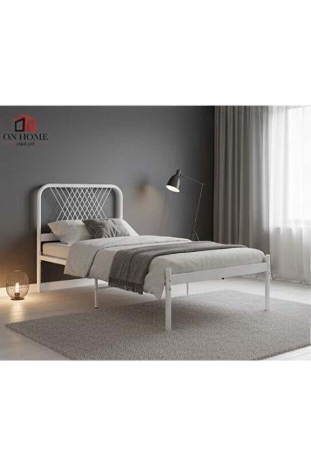 إطار سرير حديدي أبيض 90*190 سم