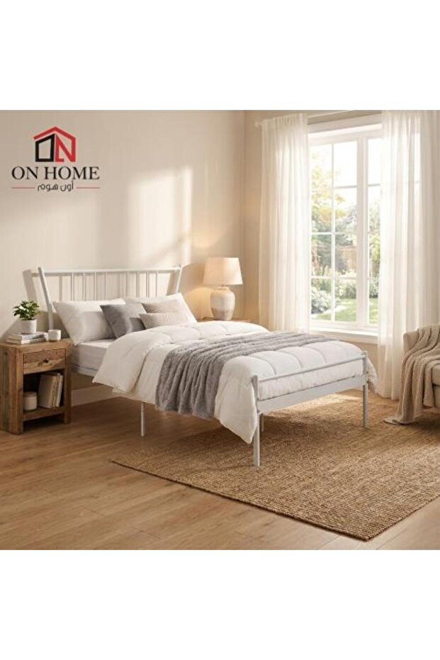 إطار سرير حديدي أبيض 180*200 سم