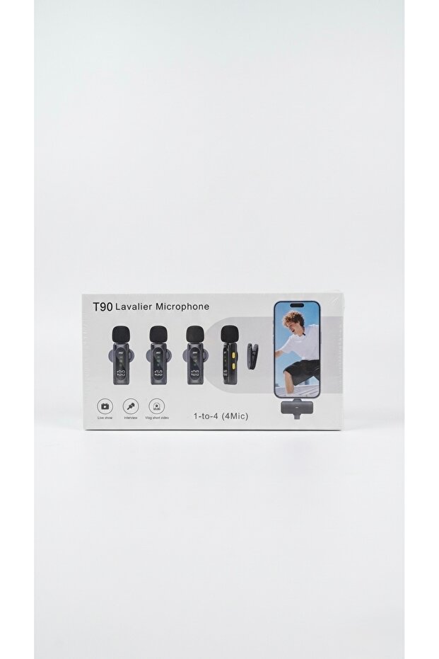 T90 4-in-1 Wireless Lavalier Microphone System with Noise Cancellation
