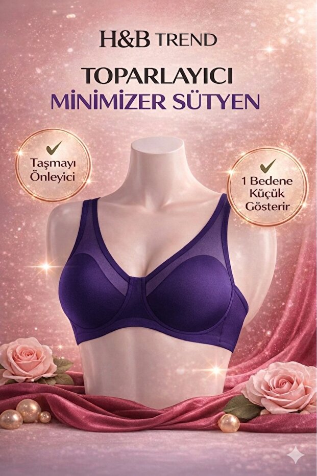 Hb Trend Women's Black Gathering Tulle Thin Soft Bra 9200