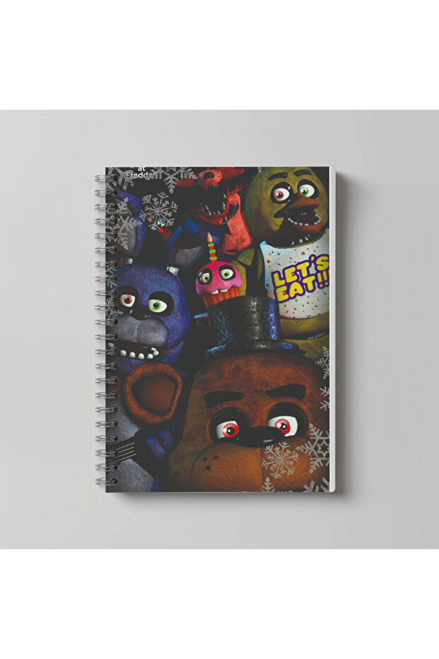 دفتر ملاحظات FNAF Five Nights at Freddys Anime مقاس A4، 60 ورقة، مطبوع عليه شخصيات بدون خطوط