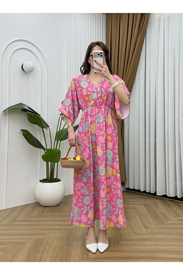 Patterned Double-breasted Dress
