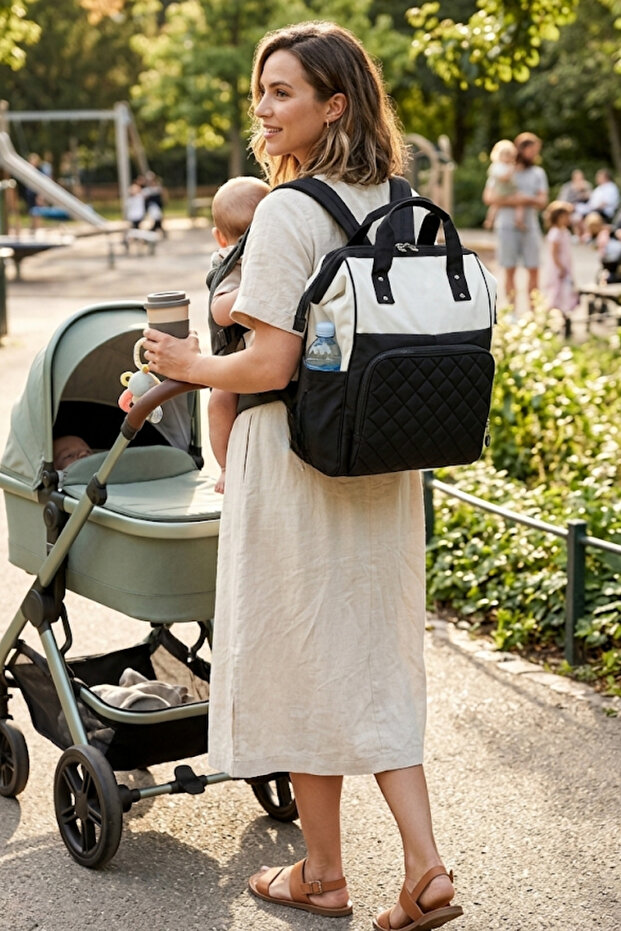 -07 Klinkır Mother Care Baby Bag Mother Bag Backpack Black