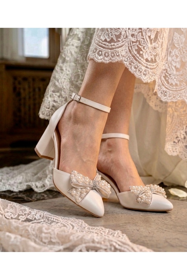 Elegant Bridal Shoes 5cm Block Heel -Feli̇syabuti̇k