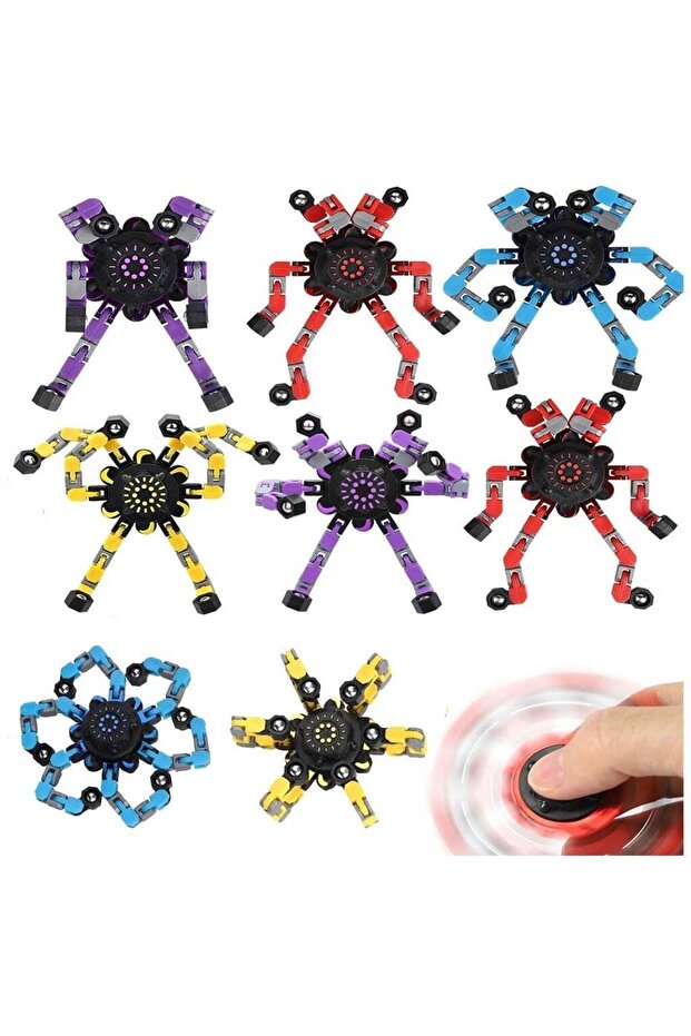 8-Piece Transformable Spinner Robot for Stress Relief