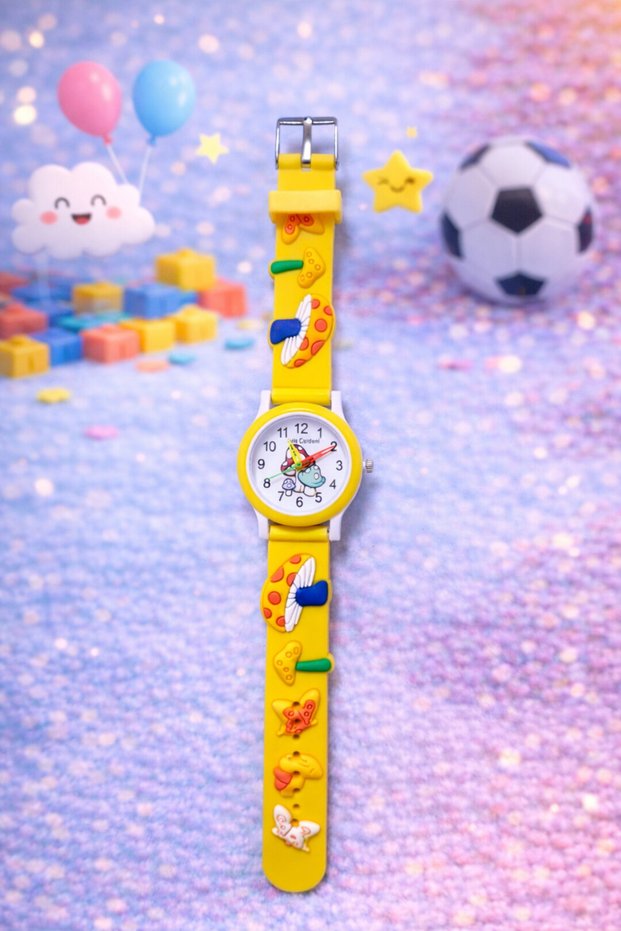 Children's Analog Wristwatch Colorful Figured Silicone Cord Daily Use Children's Watch