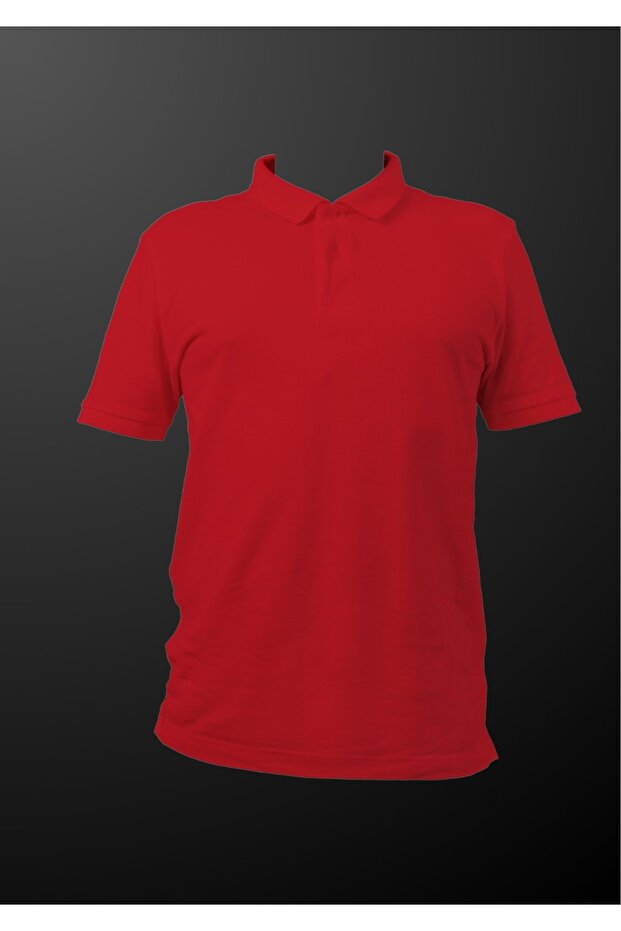 Red Classic Polo Neck Basic T-Shirt - 1