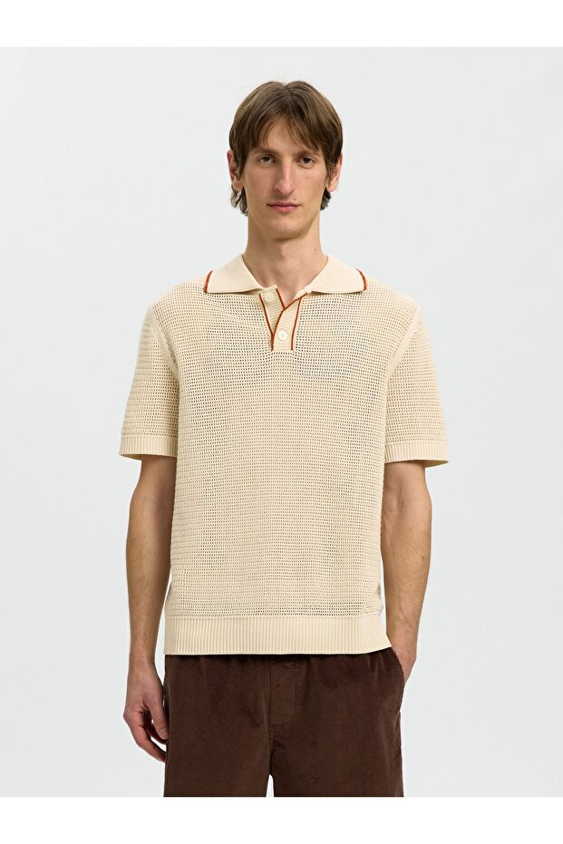Polohemd aus Strick Kurzarm - 1